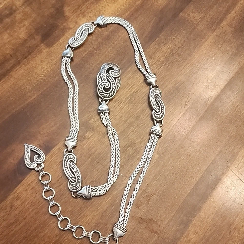 Vintage BRIGHTON‎ BALI SILVER CHAIN BELT Medium